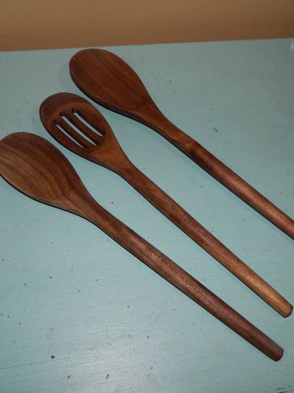Williams Sonoma Walnut Wood Spoons, Set of 3